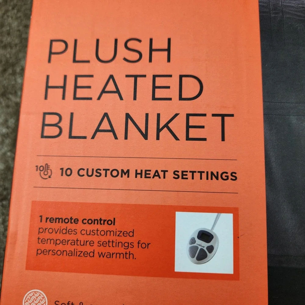 Cuddl Duds Plush Heated Blanket Twin Glacier Gray 10 Heat Settings Open Box